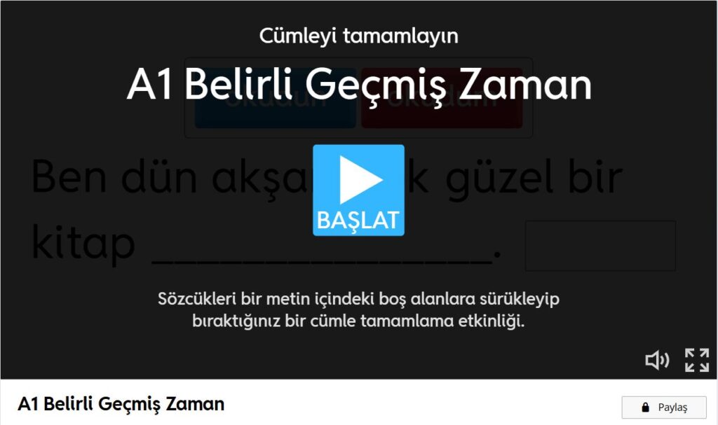 a1 belirli geçmiş zaman