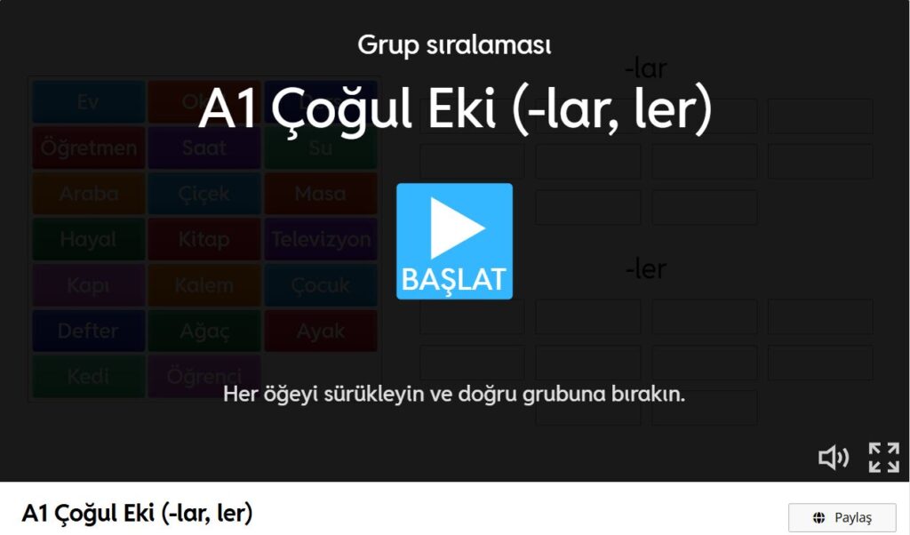 a1 Çoğul eki